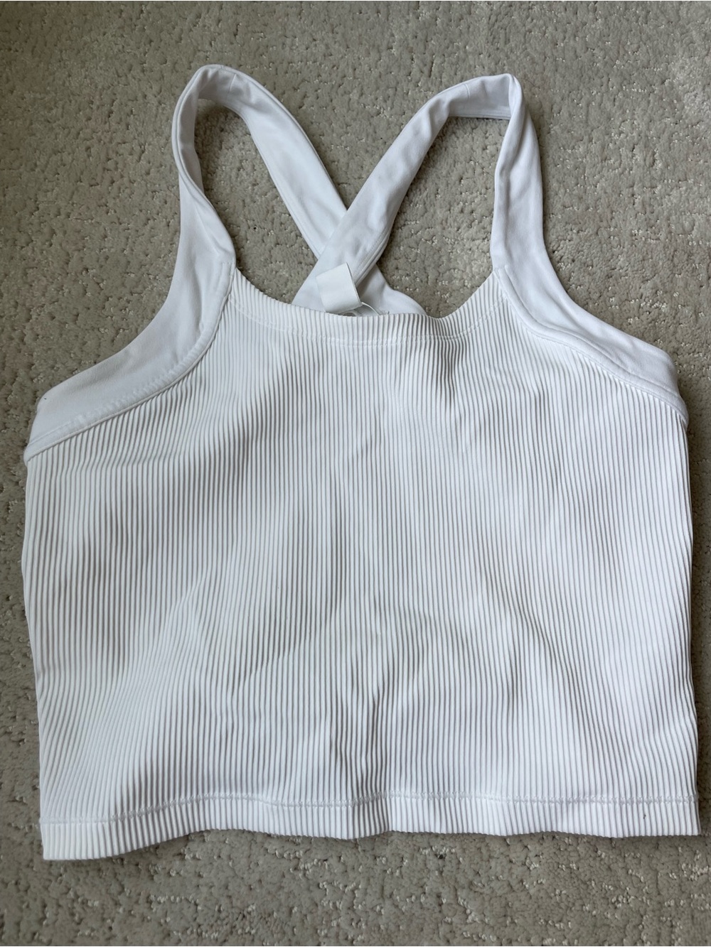 White Ribbed Crossback Tank Top - Athleta